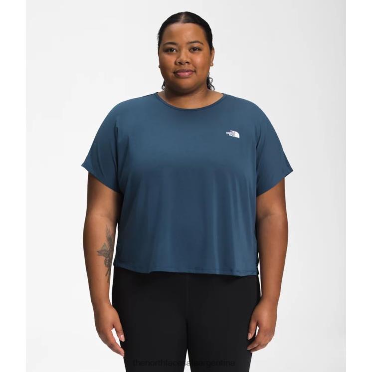 FFV044946 azul sombreado The North Face mujer plus Wander crossback manga corta