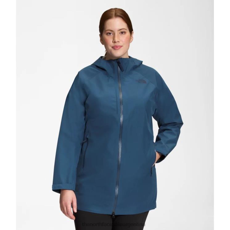 FFV044959 azul sombreado The North Face parka mujer plus dryzzle Futurelight