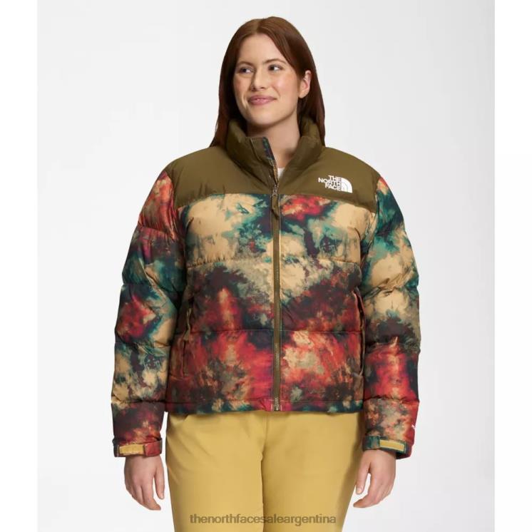 FFV045013 hielo bronceado The North Face chaqueta nuptse retro 1996 estampada para mujer