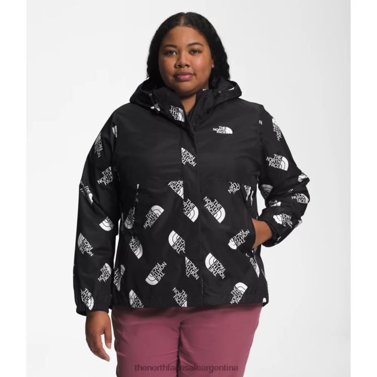 FFV045016 negro The North Face chaqueta anora estampada plus mujer