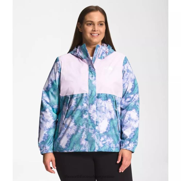 FFV045019 azul sombreado The North Face chaqueta anora estampada plus mujer