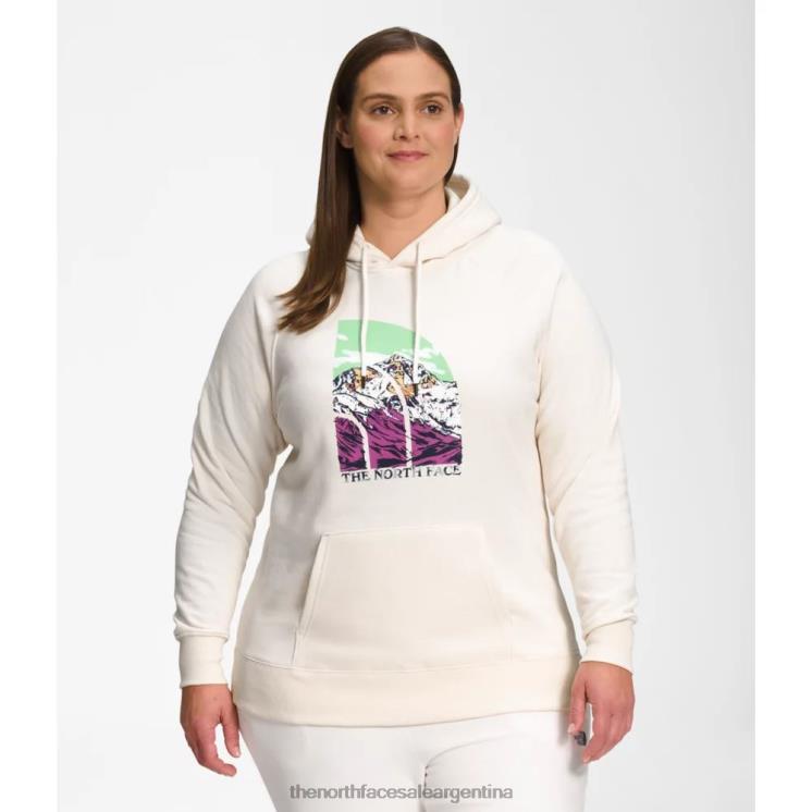 FFV046190 blanco The North Face sudadera con capucha de mujer plus con estampado gráfico