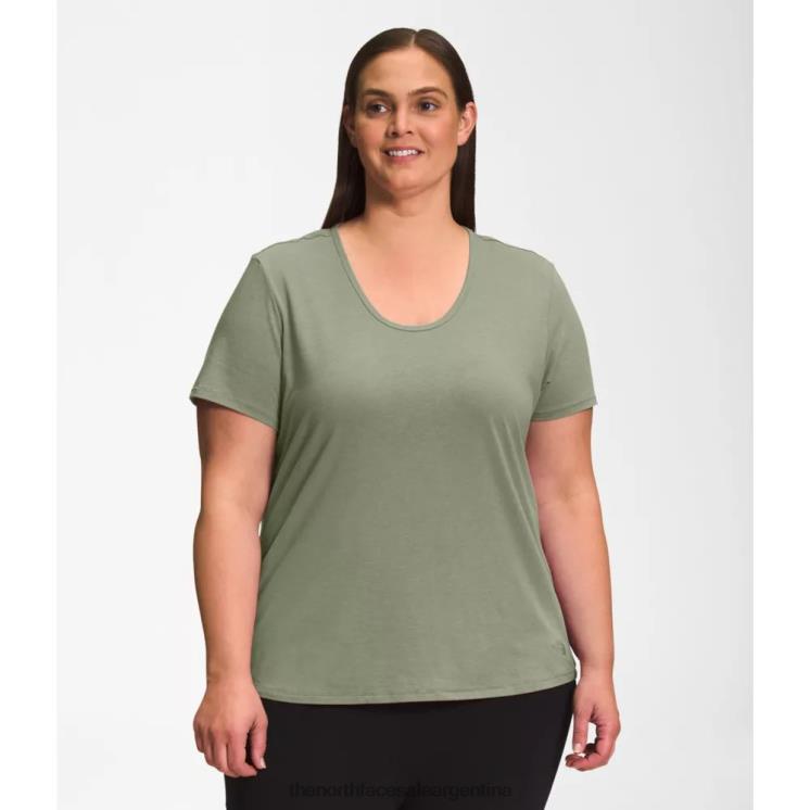 FFV046219 té verde The North Face Camiseta de manga corta con cuello redondo para mujer Plus Terrain