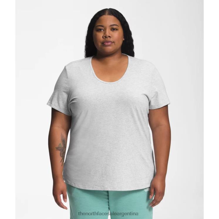 FFV046221 gris The North Face Camiseta de manga corta con cuello redondo para mujer Plus Terrain