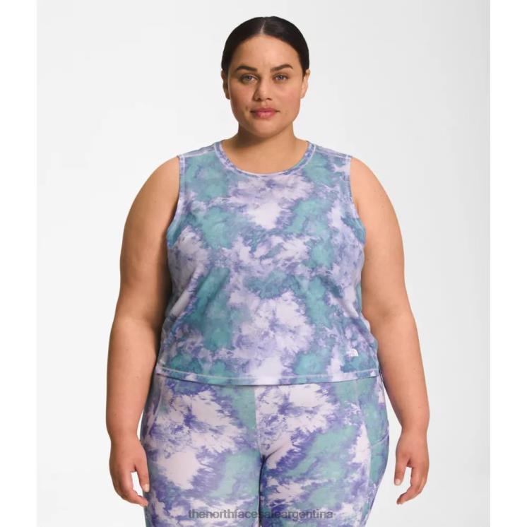 FFV046235 niebla de lavanda The North Face Mujer estampada más camiseta sin mangas relajada Dawndream.
