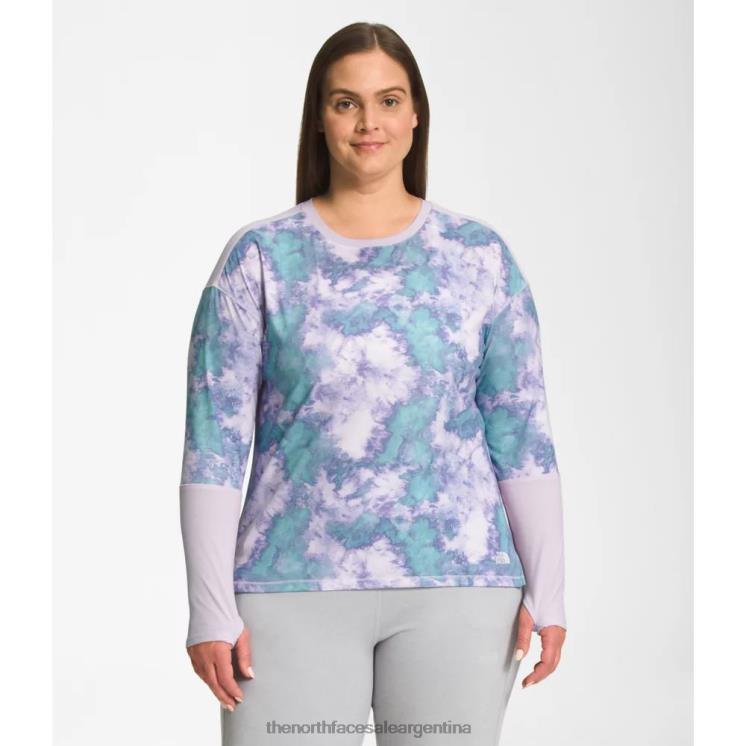 FFV046259 niebla de lavanda The North Face Mujer estampada más manga larga Dawndream.
