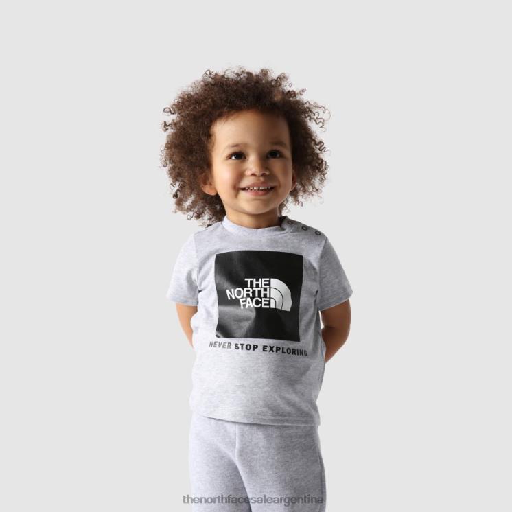 FFV042067 gris The North Face camiseta gráfica de manga corta para bebé