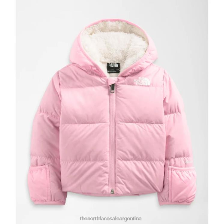 FFV045301 camafeo rosa The North Face chaqueta con capucha de plumón norte para bebé