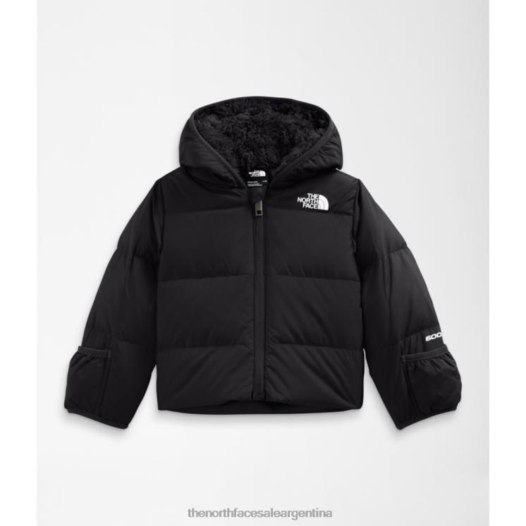 FFV045302 negro The North Face chaqueta con capucha de plumón norte para bebé