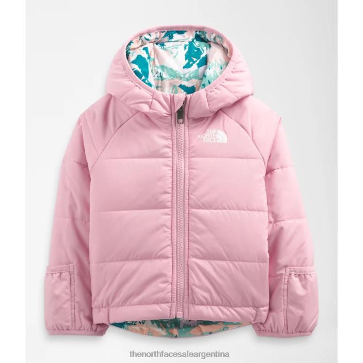 FFV045885 camafeo rosa The North Face chaqueta reversible con capucha de perrito para bebé