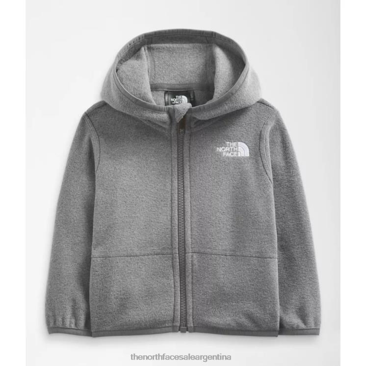 FFV045980 gris The North Face sudadera con capucha y cremallera completa para bebé glaciar