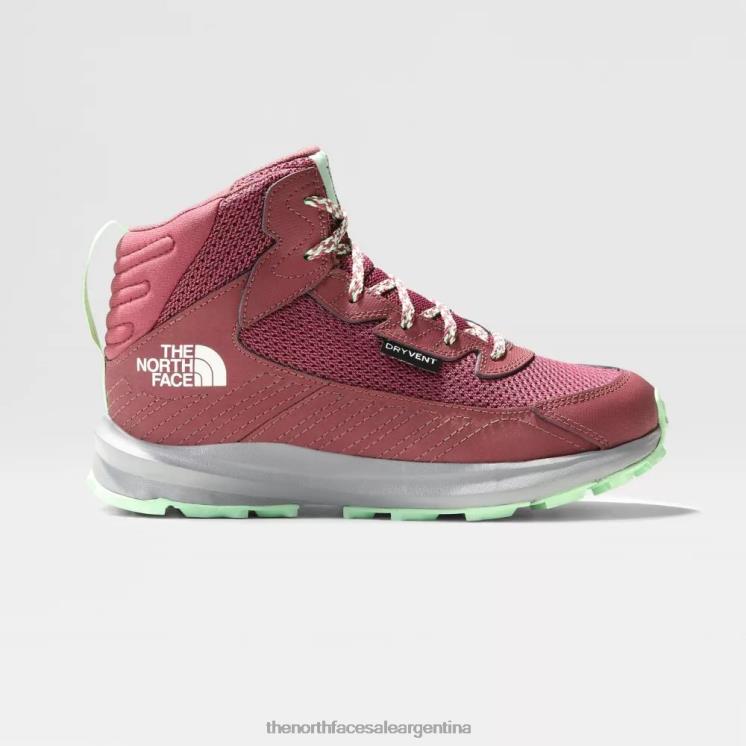 FFV041783 rojo violáceo The North Face botas de montaña impermeables fastpack para jóvenes