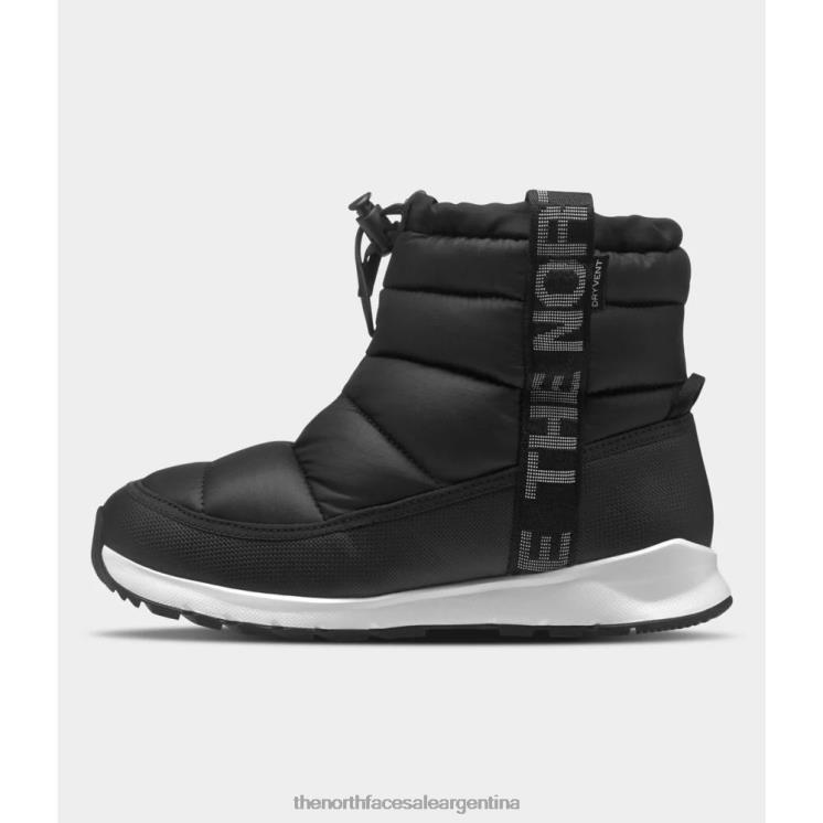 FFV044643 blanco negro The North Face Botas impermeables sin cordones Thermoball para jóvenes en blanco y negro
