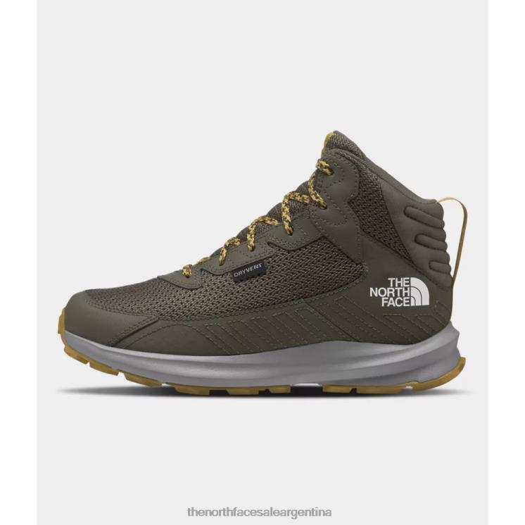 FFV045751 nuevo verde pardo The North Face botas impermeables medias fastpack excursionista para jóvenes