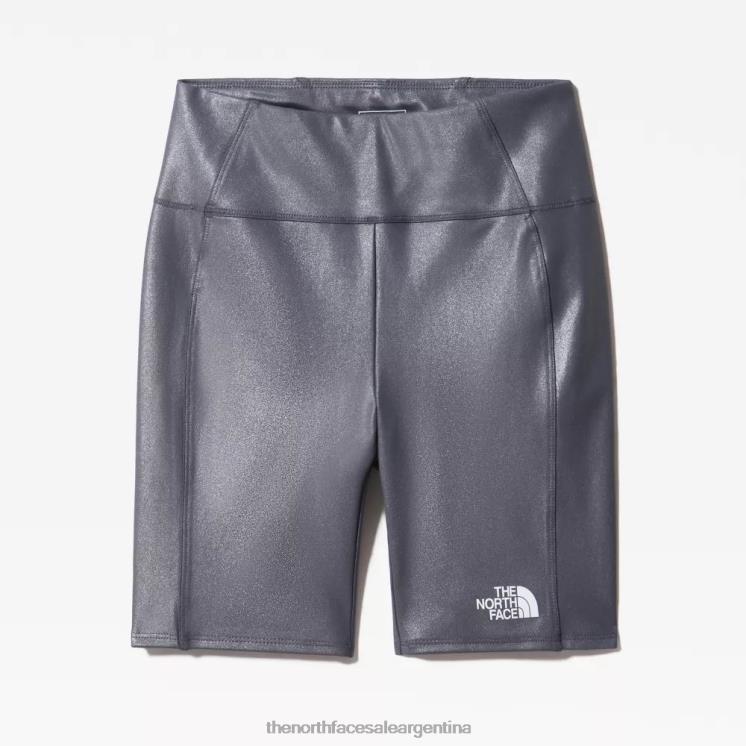 FFV041472 gris The North Face las chicas nunca paran pantalones cortos de ciclismo estampados
