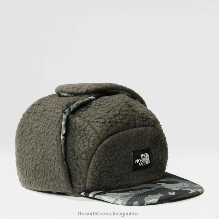 FFV041541 nuevo verde pardo The North Face Gorro cazador de forro polar Forrest juvenil.