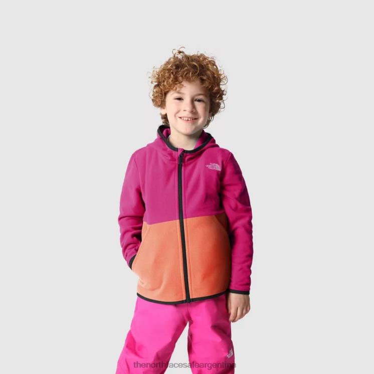 FFV041843 rosa fucsia The North Face chaqueta polar con capucha para niños glaciar