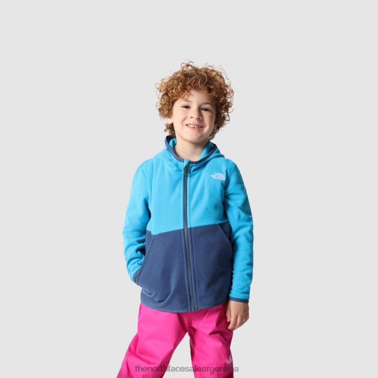 FFV041844 azul The North Face chaqueta polar con capucha para niños glaciar