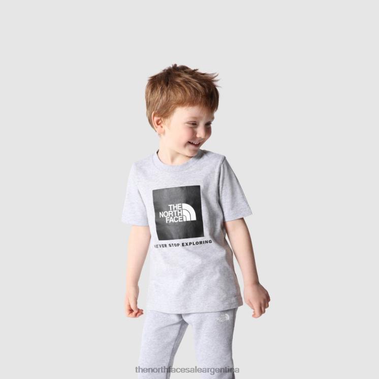 FFV042056 gris The North Face camiseta gráfica de manga corta para niños