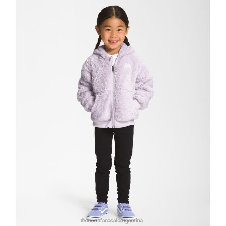 FFV045272 niebla de lavanda The North Face sudadera con capucha y cremallera completa para niños suave oso