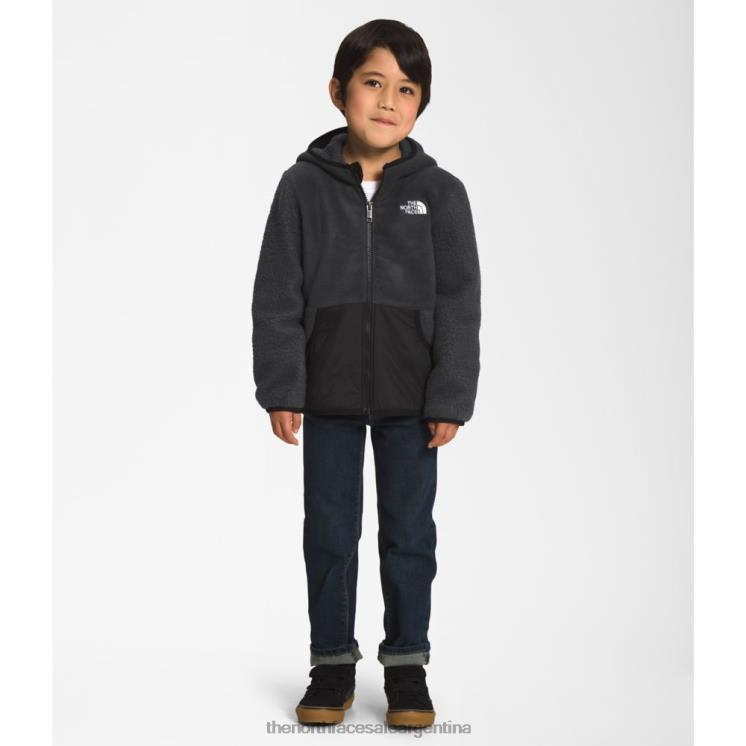 FFV045275 gris The North Face sudadera con capucha y cremallera completa de forro polar para niños