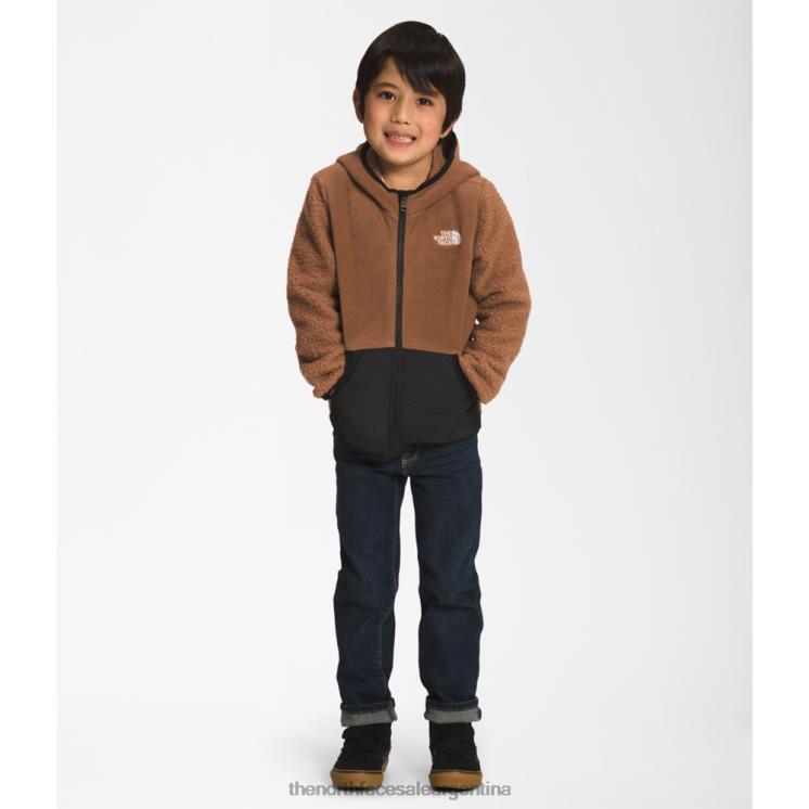 FFV045277 marrón tostado The North Face sudadera con capucha y cremallera completa de forro polar para niños