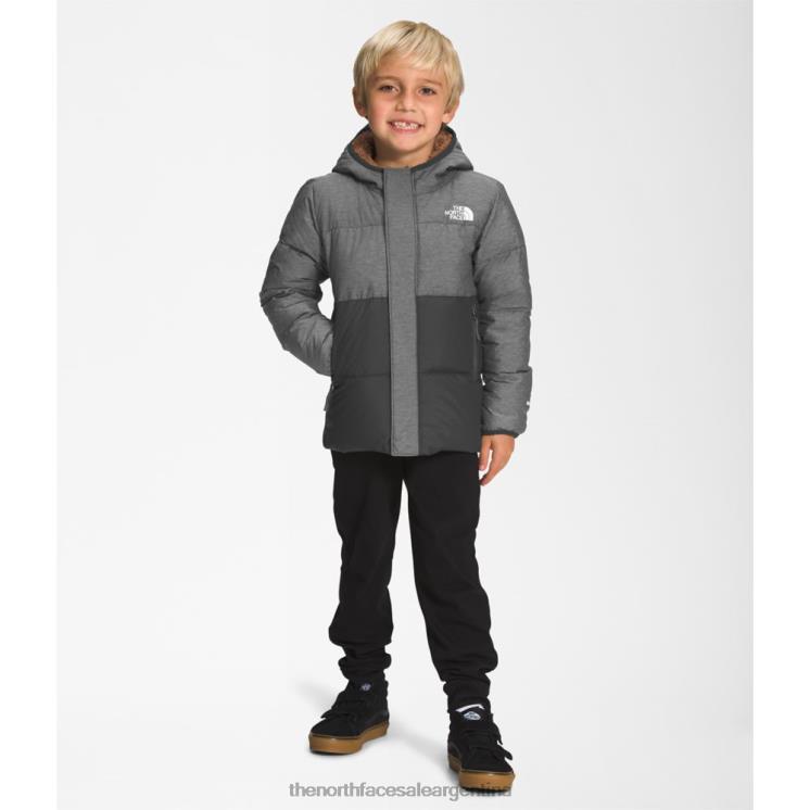 FFV045298 gris The North Face chaqueta con capucha North Down para niños