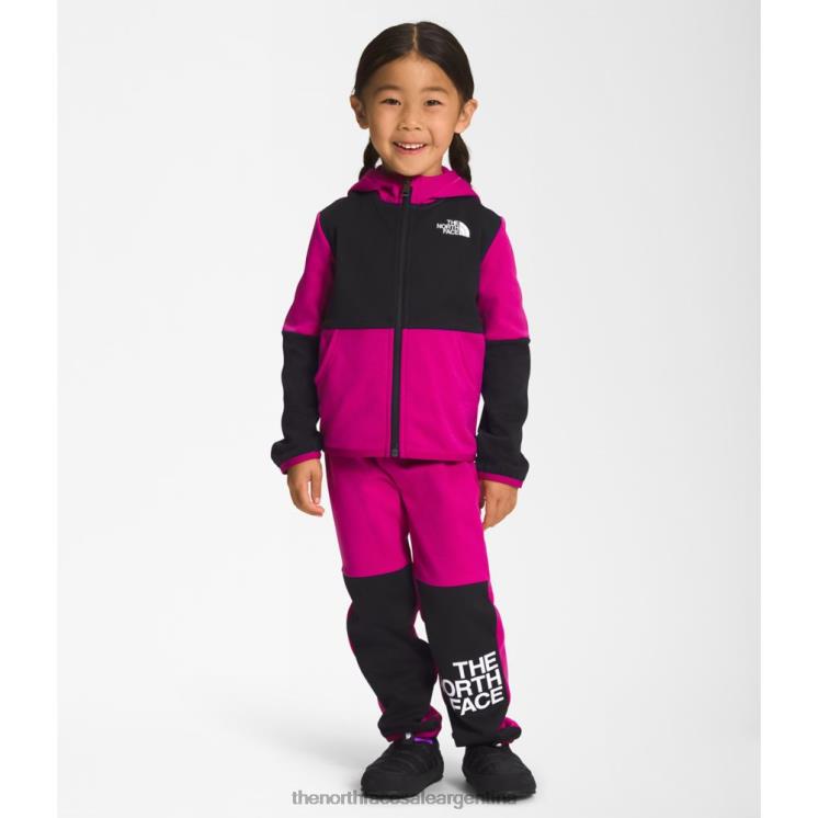 FFV045337 rosa fucsia The North Face conjunto cálido de invierno para niños