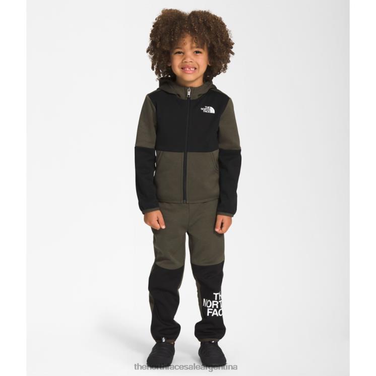 FFV045338 nuevo verde pardo The North Face conjunto cálido de invierno para niños