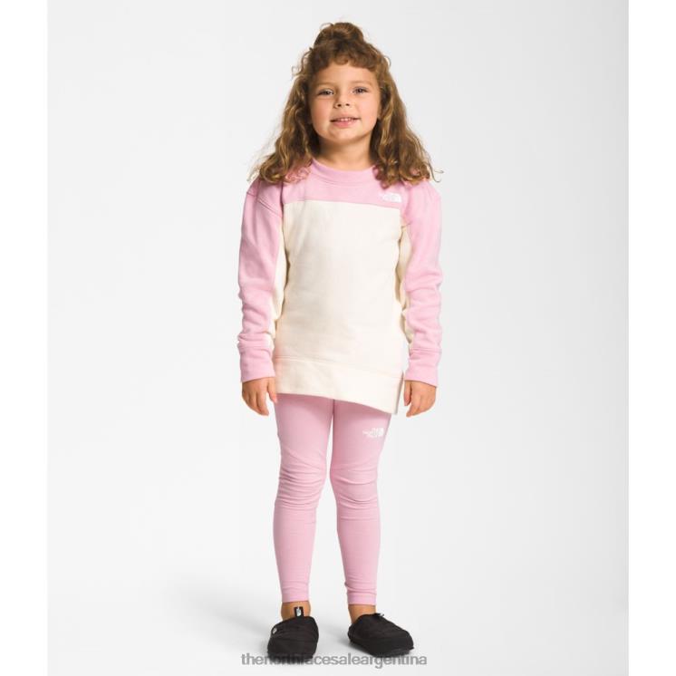FFV045342 camafeo rosa The North Face conjunto de tripulación y leggings para niños