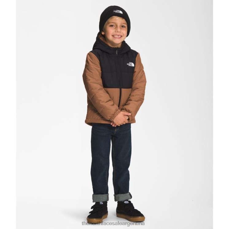 FFV045923 marrón tostado The North Face chaqueta reversible con capucha y cremallera completa mount chimbo para niños