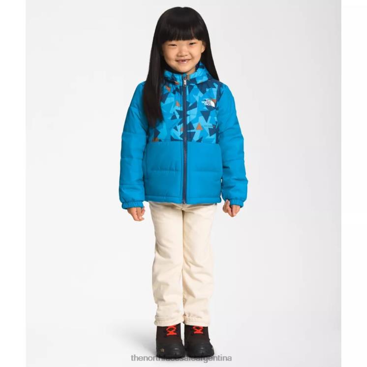 FFV045925 azul The North Face chaqueta reversible con capucha y cremallera completa mount chimbo para niños