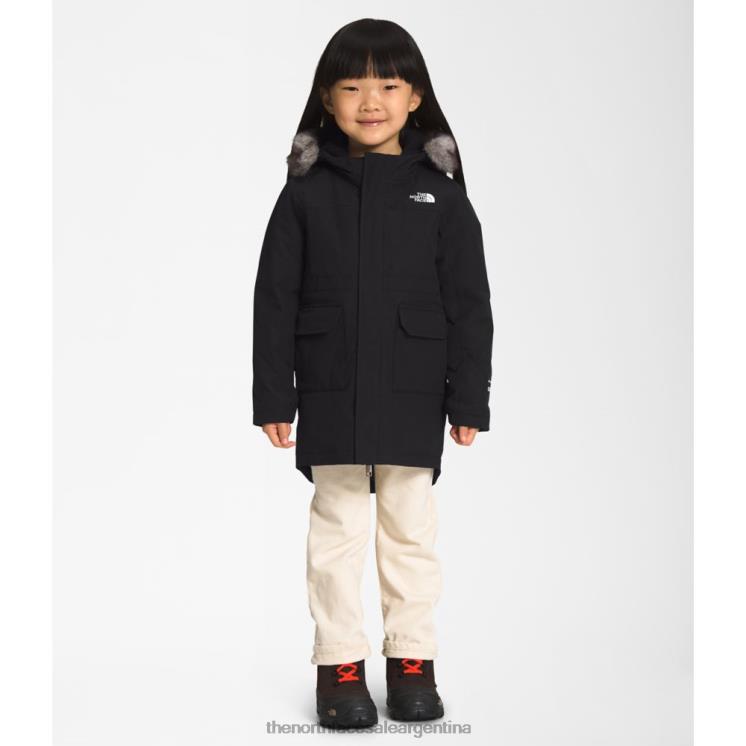 FFV045944 negro The North Face parka ártica para niños