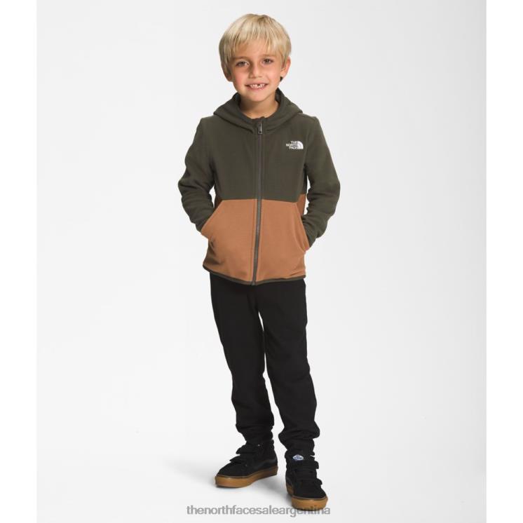 FFV045988 nuevo verde pardo The North Face sudadera con capucha y cremallera completa para niños glaciar