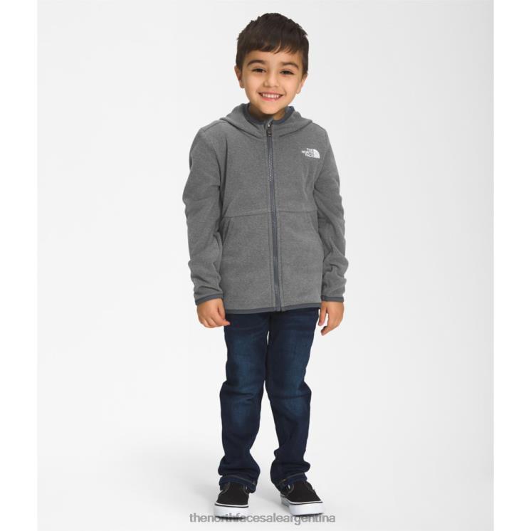 FFV045990 gris The North Face sudadera con capucha y cremallera completa para niños glaciar