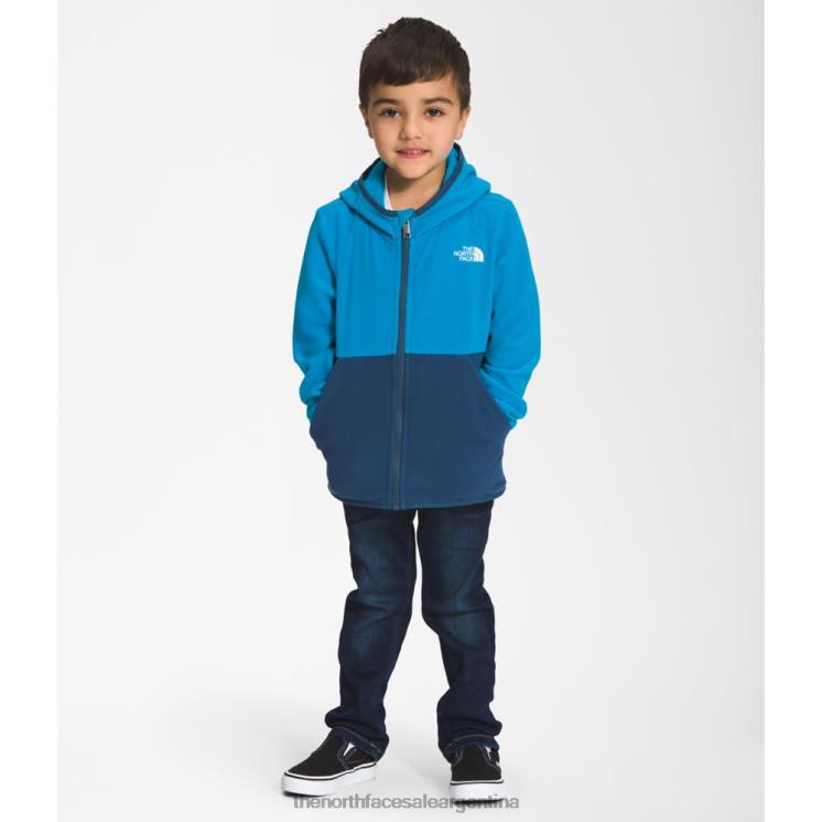 FFV045991 azul The North Face sudadera con capucha y cremallera completa para niños glaciar