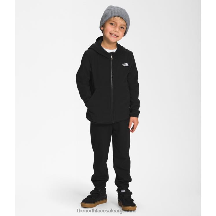 FFV045992 negro The North Face sudadera con capucha y cremallera completa para niños glaciar