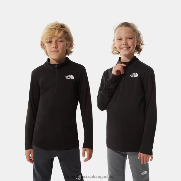 FFV041060 negro The North Face suéter térmico con cremallera de un cuarto para adolescente reactor