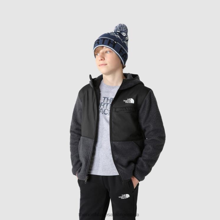 FFV041646 gris The North Face chaqueta con capucha de forro polar para niños