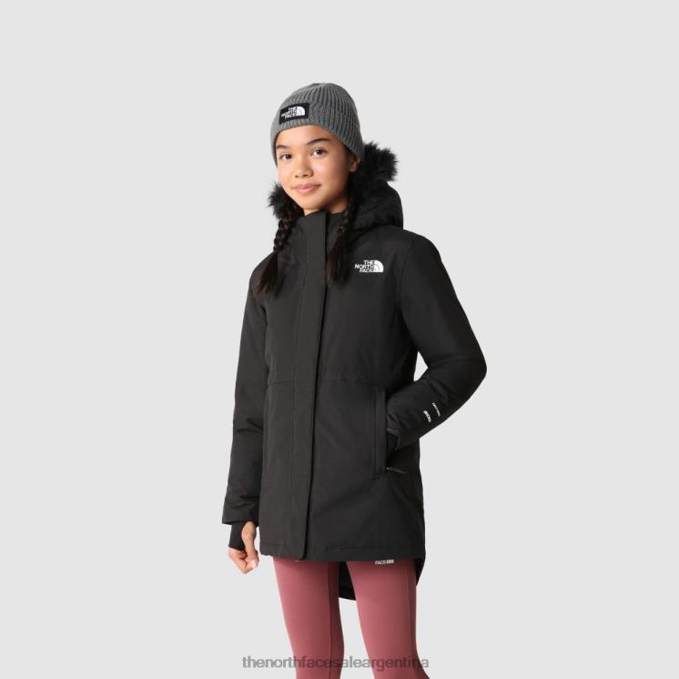 FFV041814 negro The North Face parka ártica para niñas