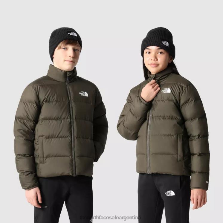 FFV041817 nuevo verde pardo The North Face chaqueta reversible de plumón norte para adolescente