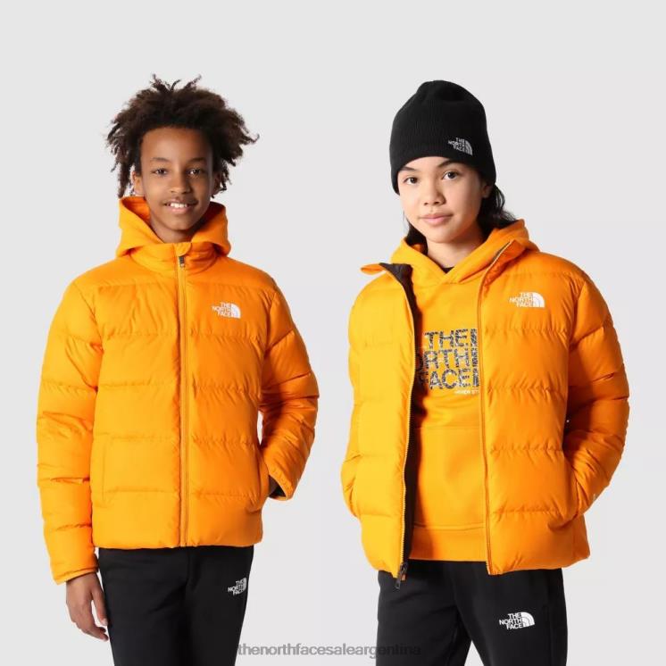FFV041818 naranja The North Face chaqueta reversible de plumón norte para adolescente