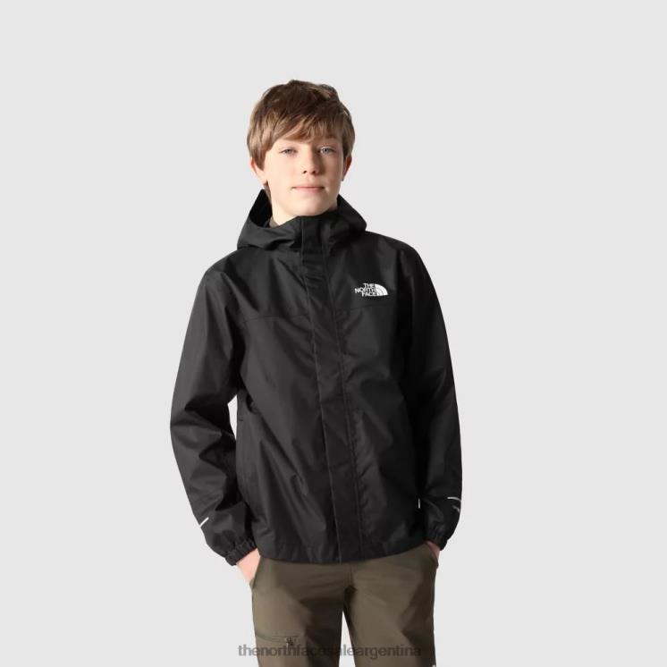 FFV041846 negro The North Face chaqueta de lluvia anora para niños