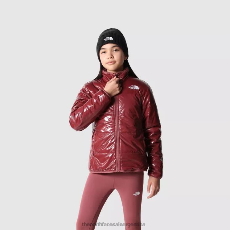 FFV041853 jengibre The North Face chaqueta mossbud reversible estampada para niñas