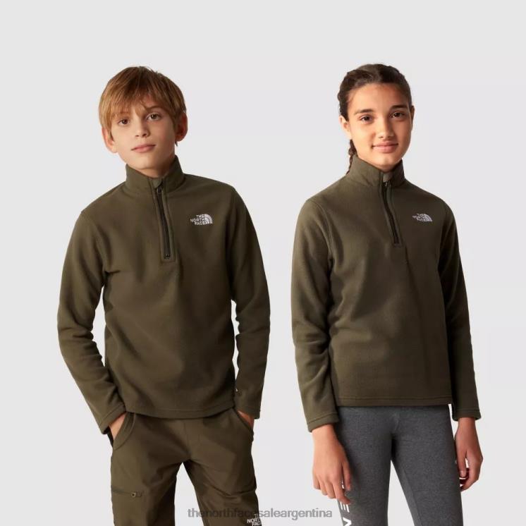 FFV041971 nuevo verde pardo The North Face polar glaciar para adolescentes