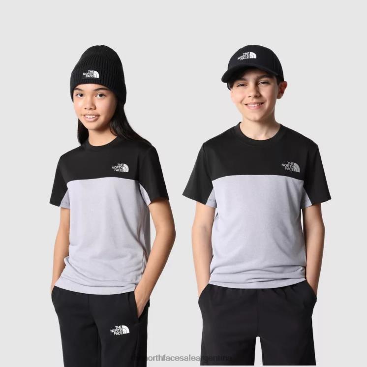 FFV041988 gris The North Face camiseta de manga corta para adolescentes Never Stop
