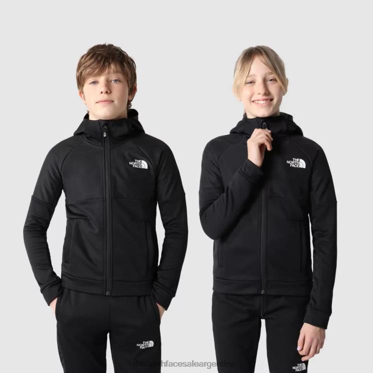 FFV041990 negro The North Face sudadera con capucha y cremallera completa para niños entrenando