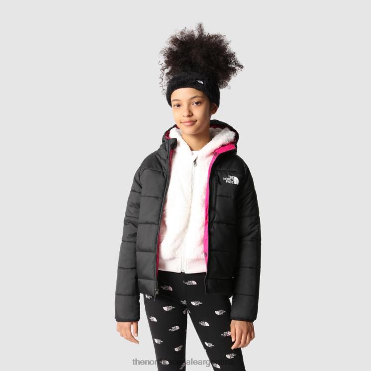 FFV042004 negro The North Face chamarra perrito reversible para niña