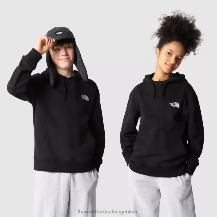 FFV042010 negro The North Face sudadera con capucha extragrande para adolescentes