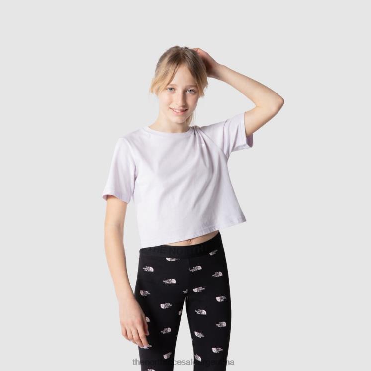 FFV042022 niebla de lavanda The North Face camiseta recortada con cúpula simple para niña